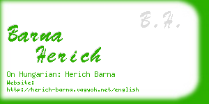 barna herich business card